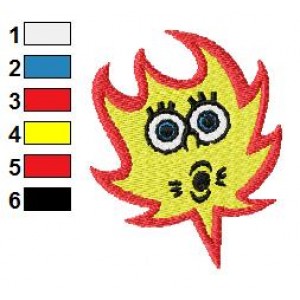 SpongeBob Fire Flame Embroidery Design